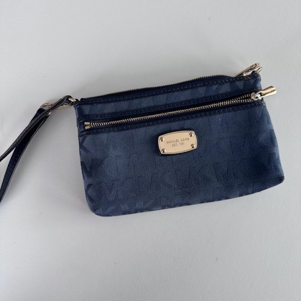 Michael Kors Navy Wristlet Clutch